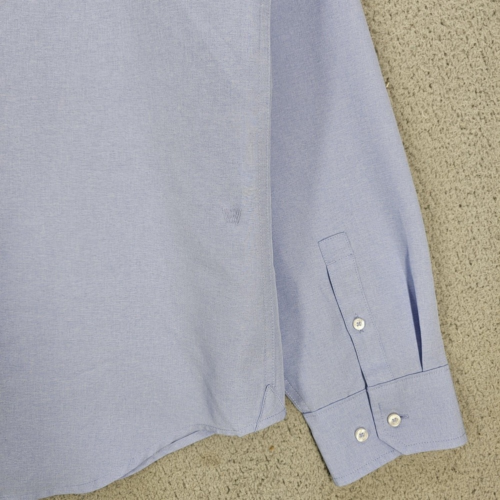 Mack Weldon Shirt Mens XL Blue SeaWool Blend Long Sleeve Woven Button Up Casual - Picture 6 of 9